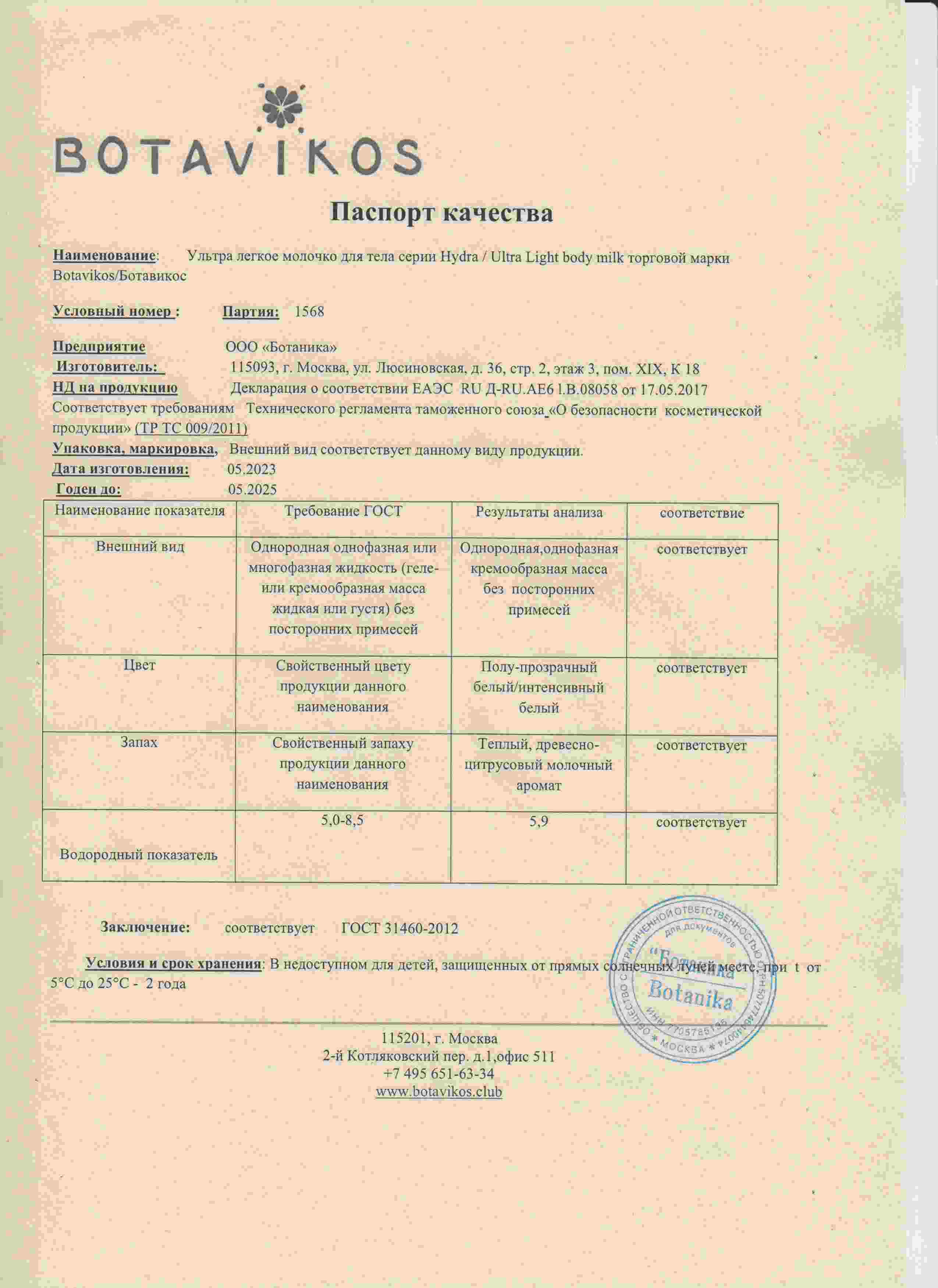 Паспорт №052023